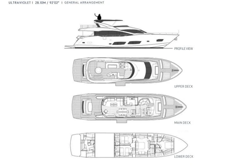 diagram, engineering drawing aboard EBRA Yacht for Sale