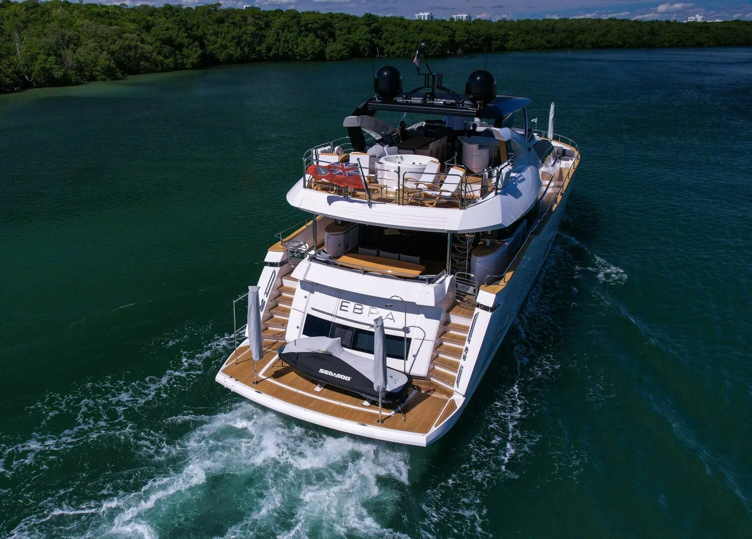 a boat on the water aboard EBRA Yacht for Sale