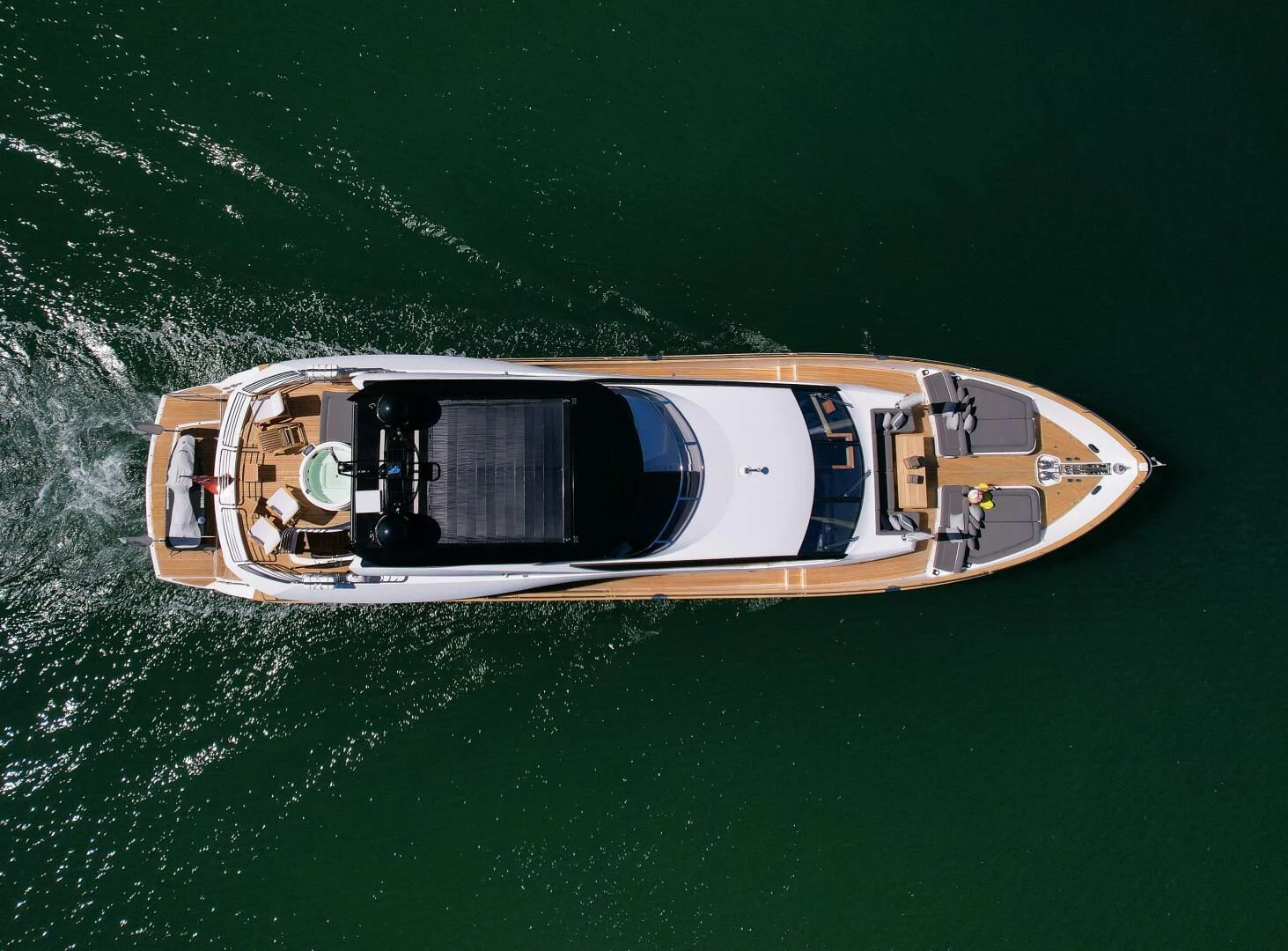 a high angle view of a boat aboard EBRA Yacht for Sale