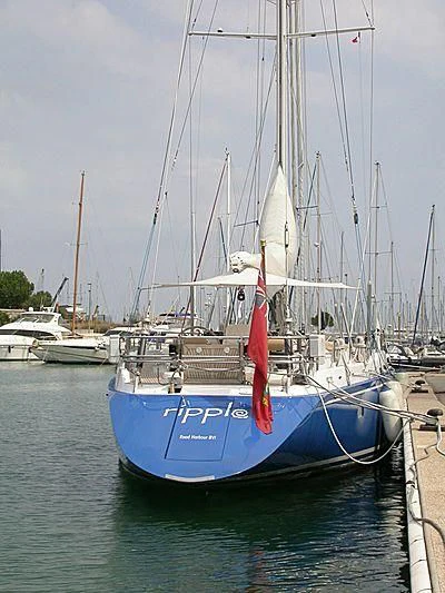 a boat docked at a pier aboard RIPPLE Yacht for Sale