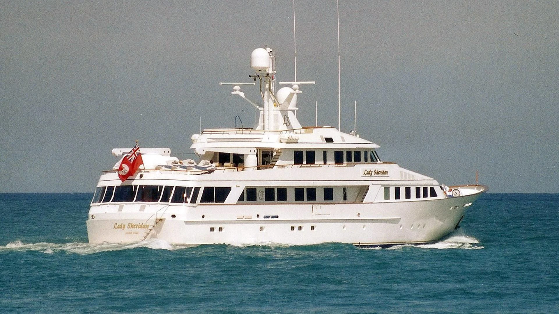 a large white boat aboard POLYAIGOS Yacht for Sale