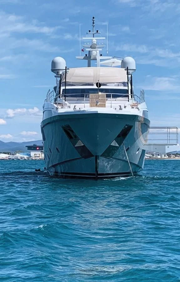 a large ship in the water aboard ECLIPSE Yacht for Sale