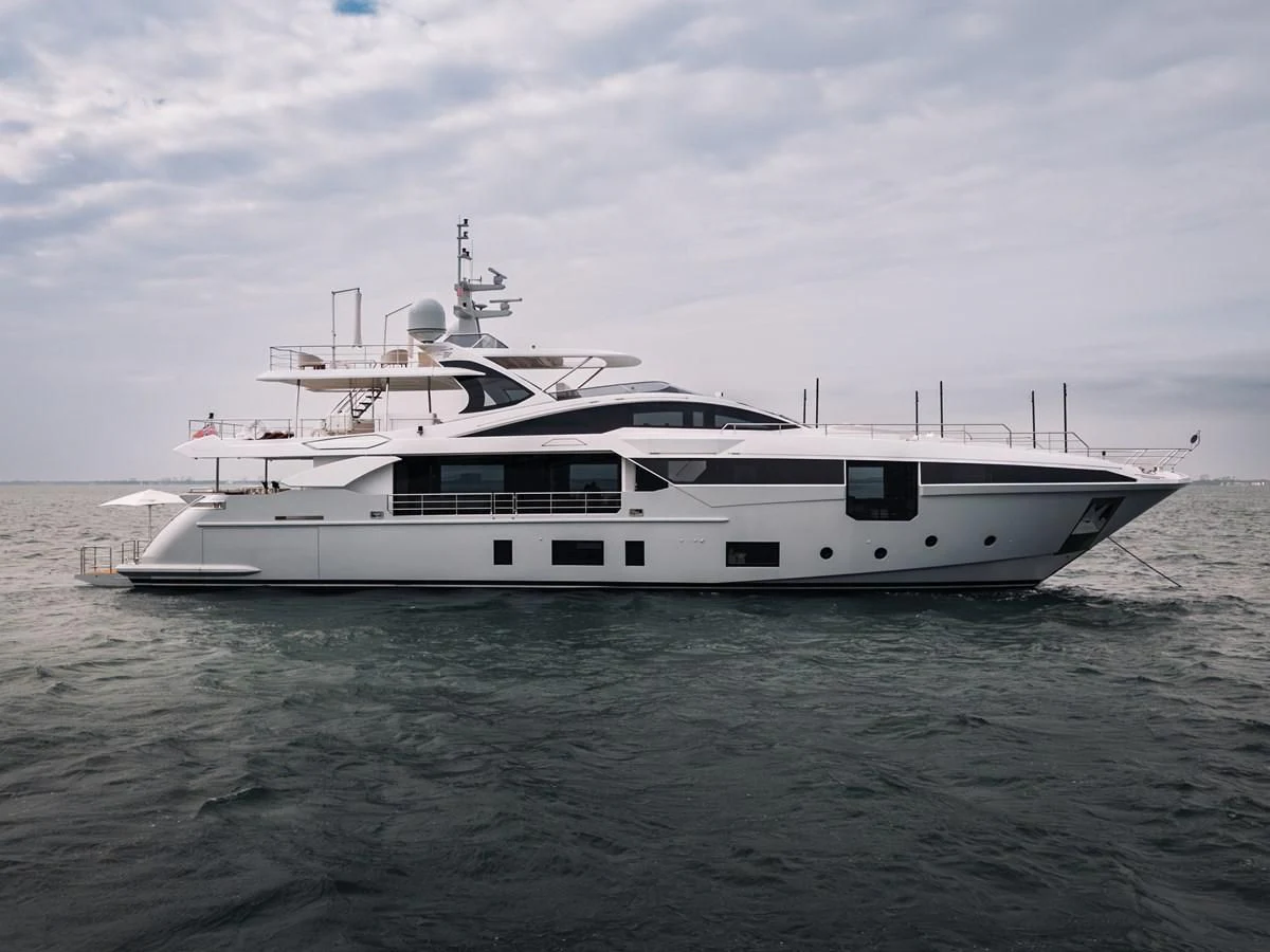 a white yacht in the water aboard ECLIPSE Yacht for Sale