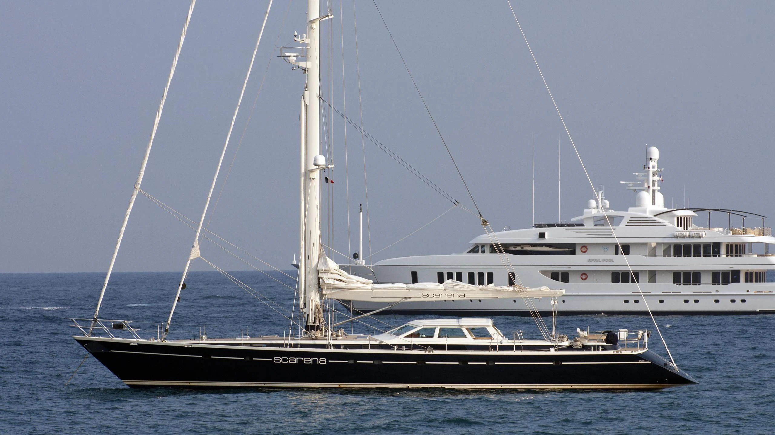 a couple of boats in the water aboard SCARENA Yacht for Charter