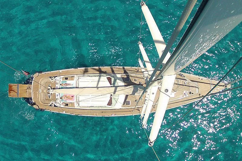 a space ship in the water aboard SCARENA Yacht for Charter