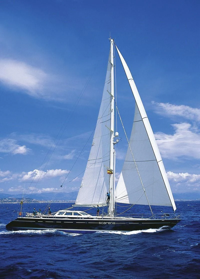 a sailboat on the water aboard SCARENA Yacht for Charter
