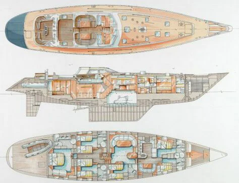 diagram aboard SCARENA Yacht for Charter