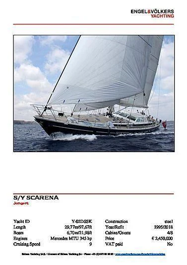 diagram aboard SCARENA Yacht for Charter