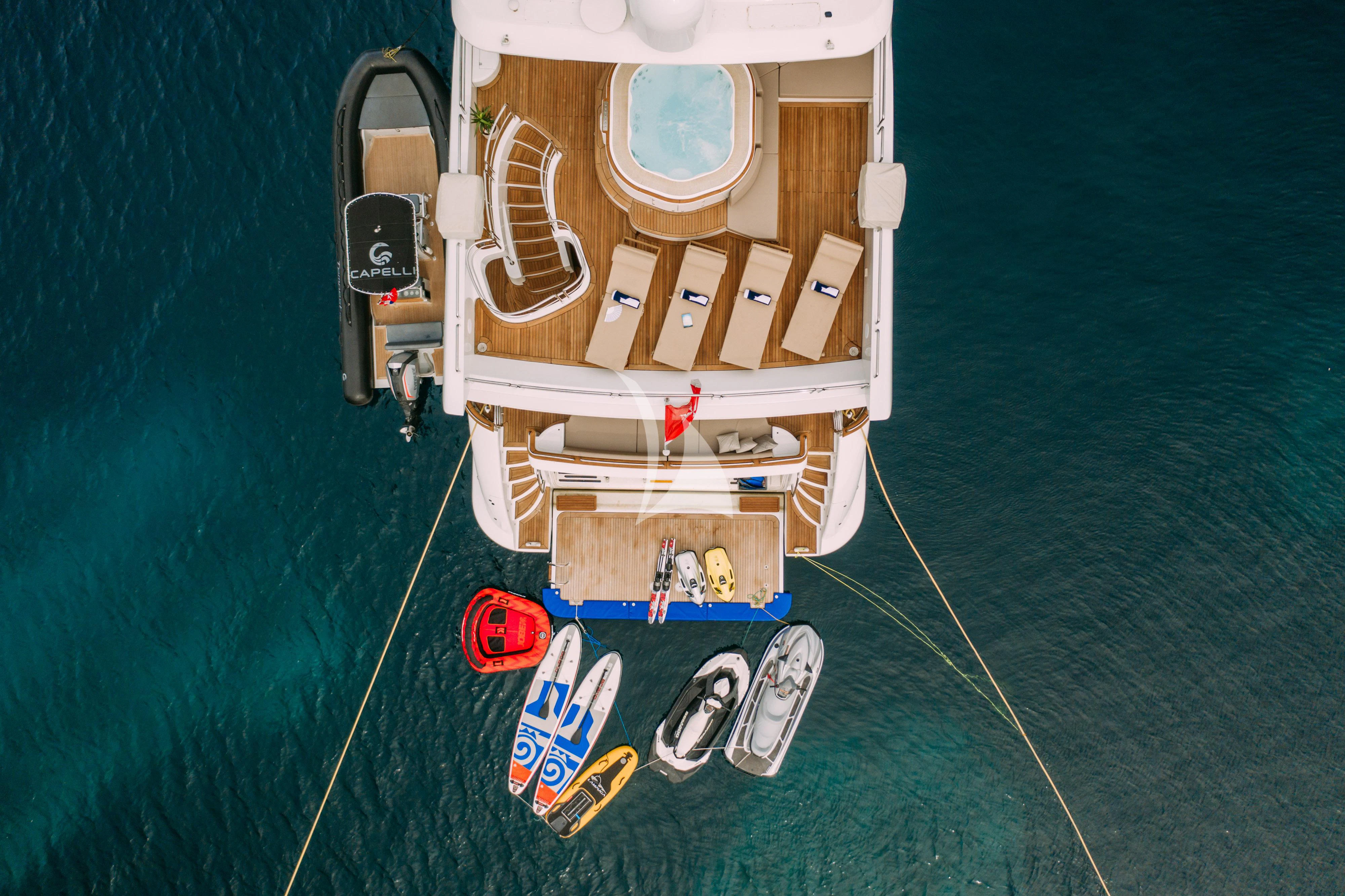 a drone on a table aboard ARTEMY Yacht for Sale