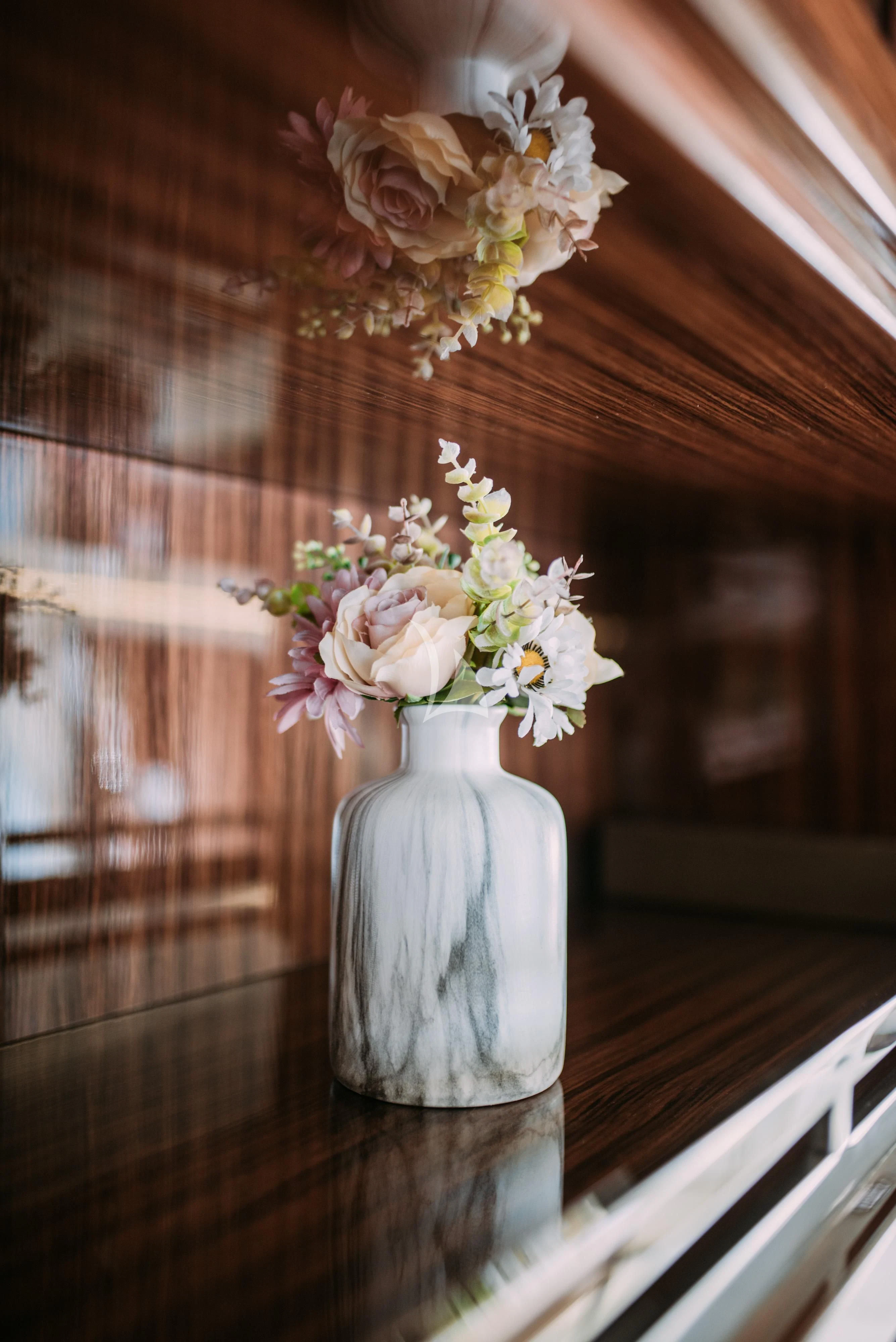a vase with flowers aboard ARTEMY Yacht for Sale