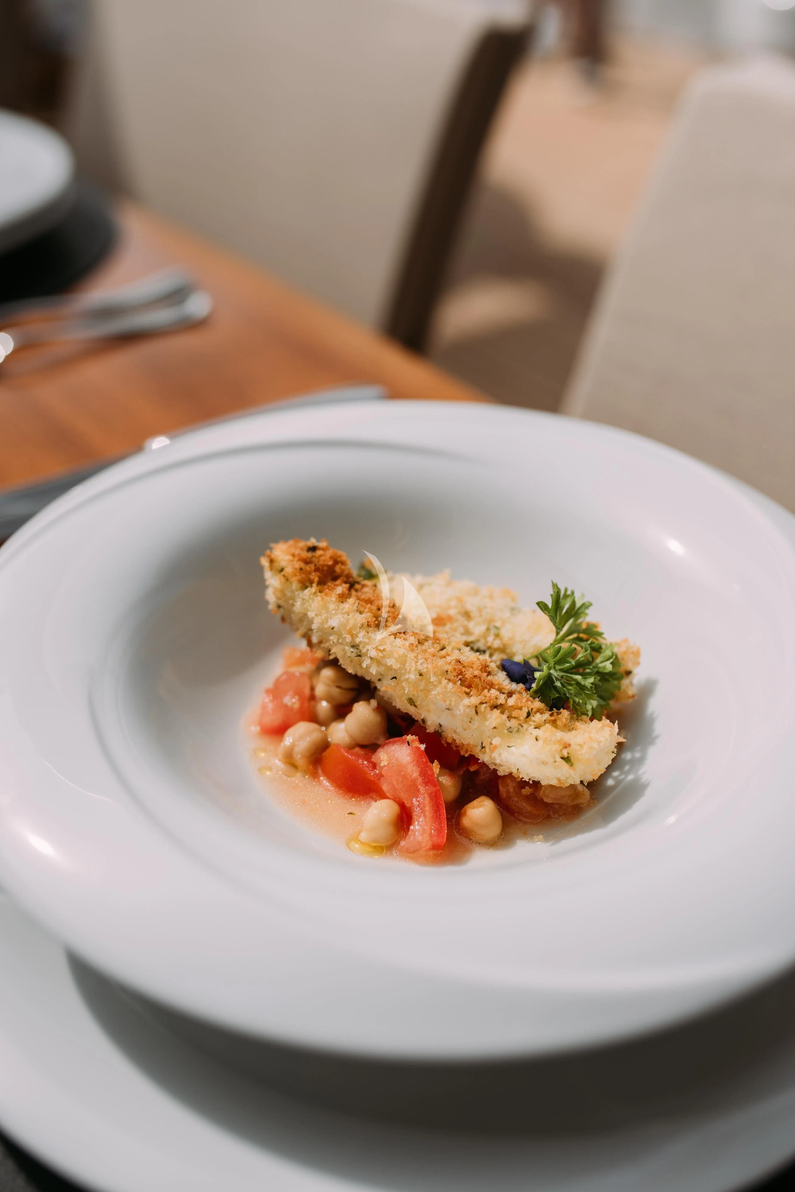 a plate of food aboard ARTEMY Yacht for Sale