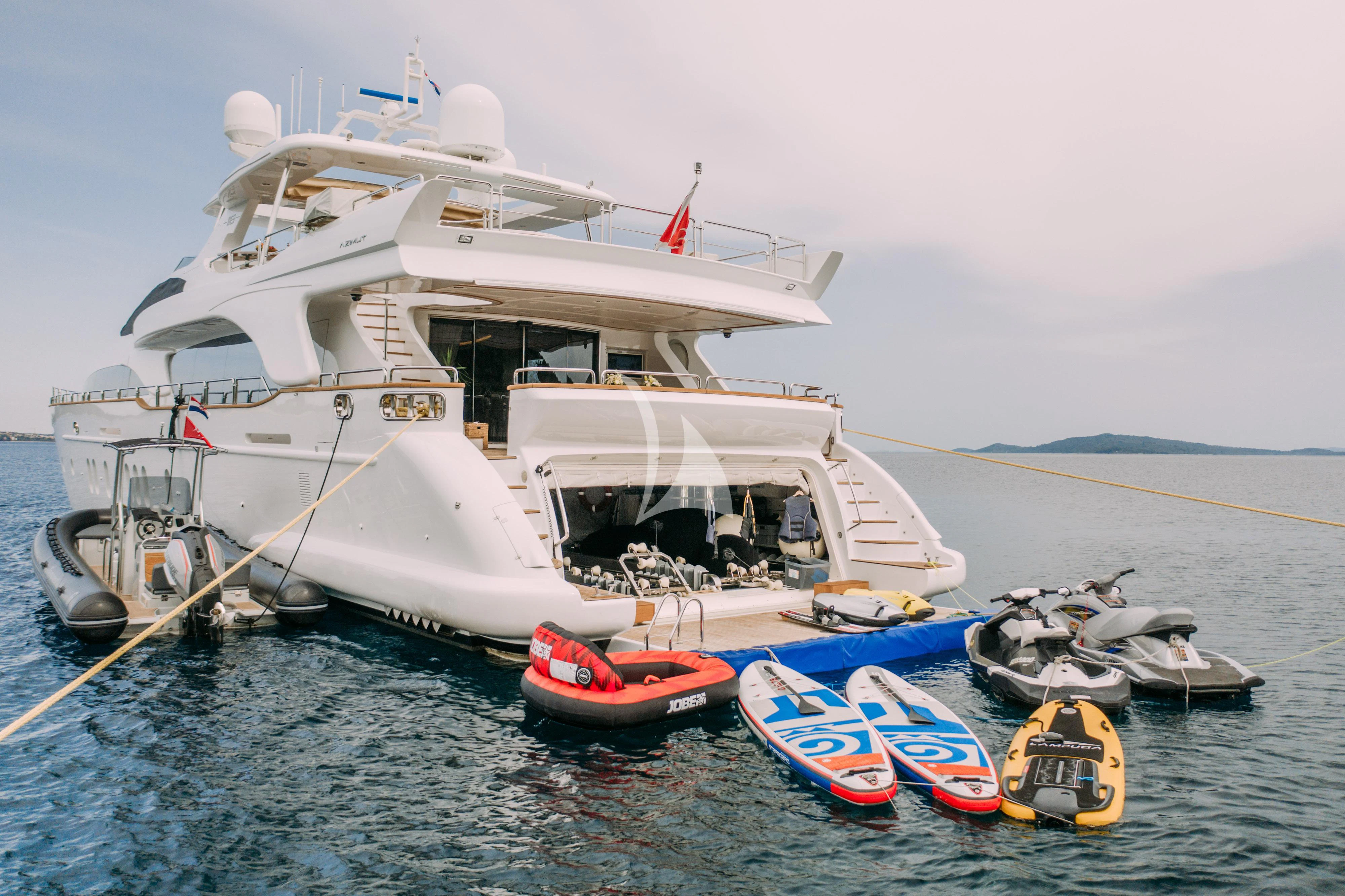 a boat docked at a pier aboard ARTEMY Yacht for Sale