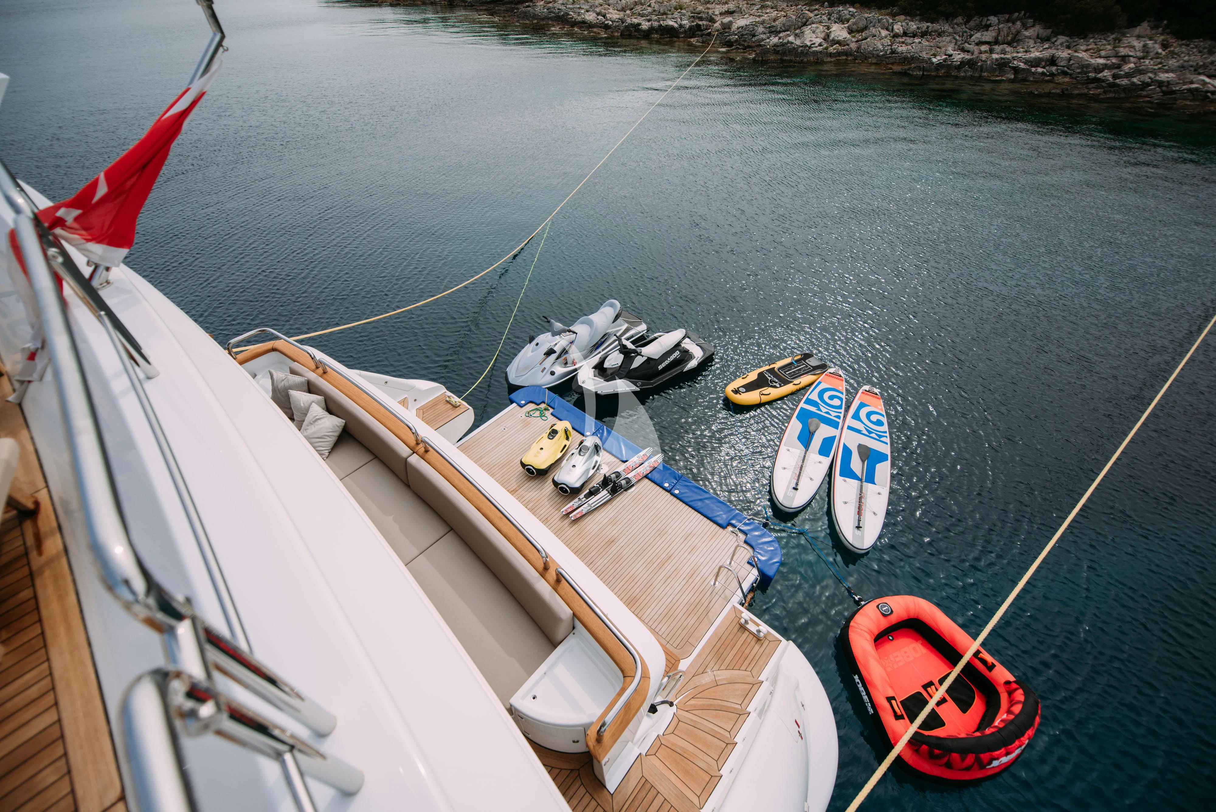 a boat with a rope attached to it aboard ARTEMY Yacht for Sale