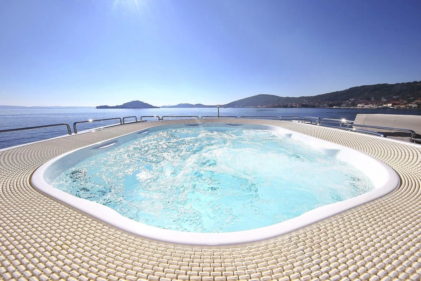 a swimming pool on a deck aboard ARTEMY Yacht for Sale