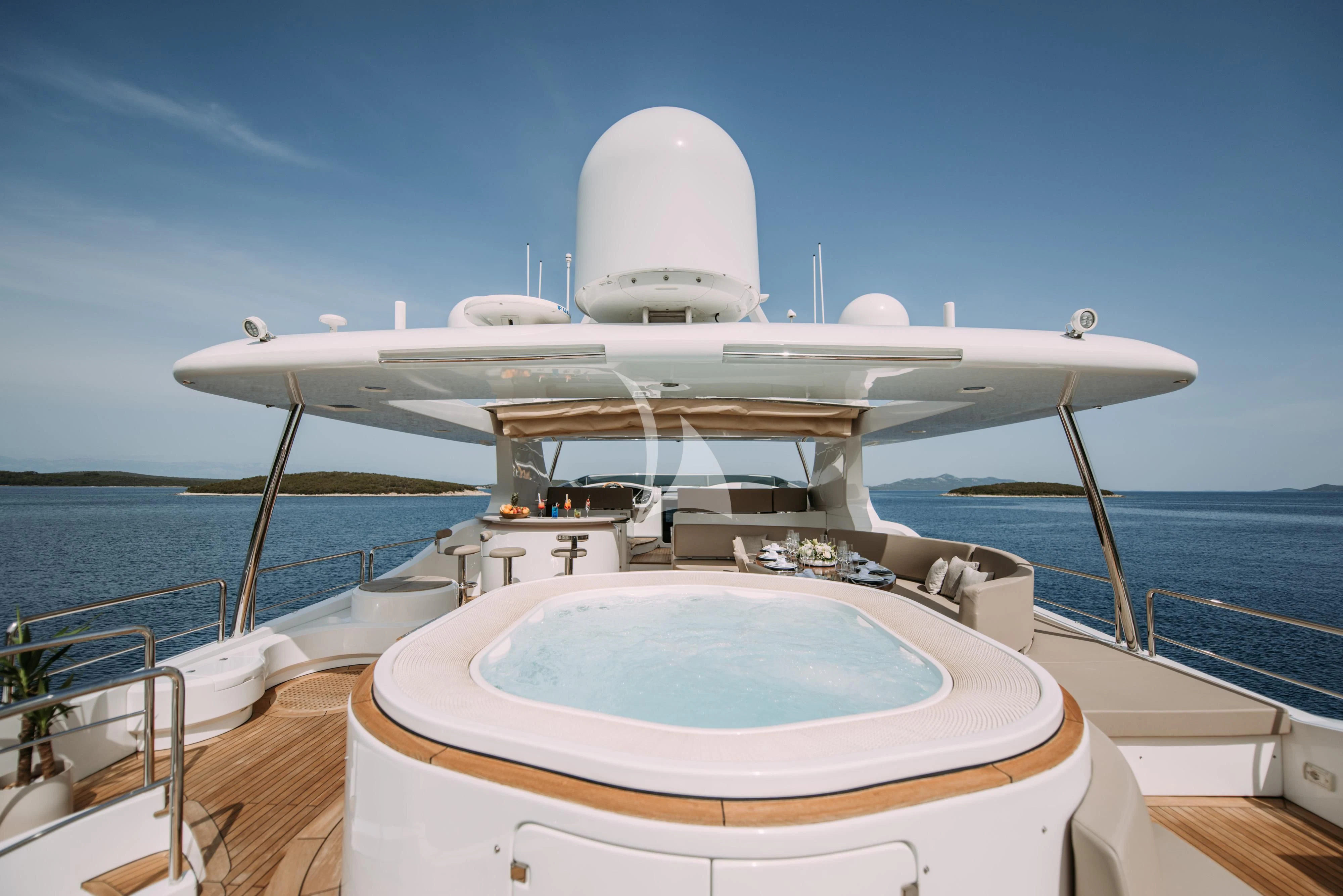 a white airplane on a boat aboard ARTEMY Yacht for Sale