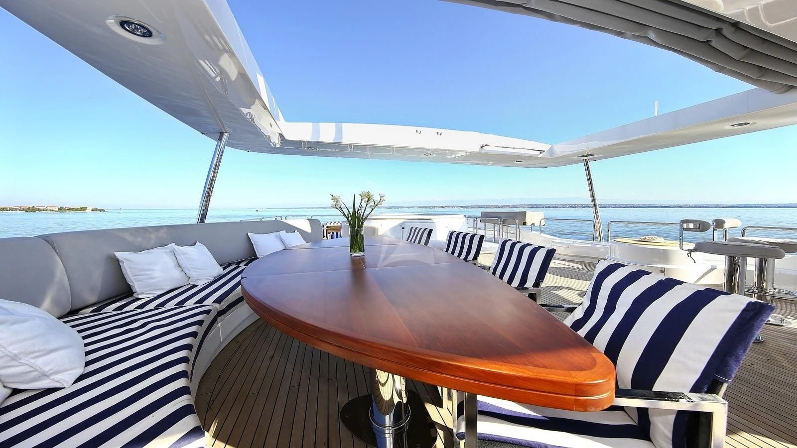 a table on a boat aboard ARTEMY Yacht for Sale
