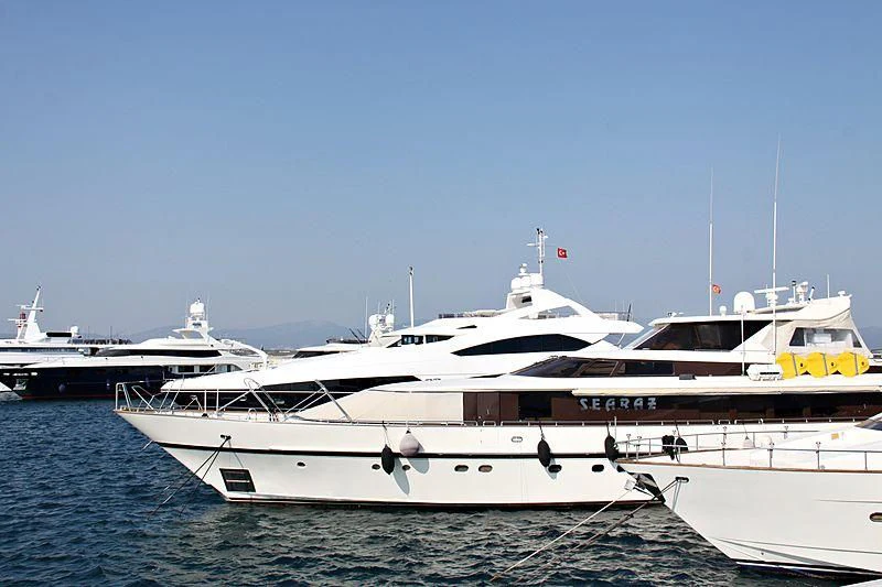 a group of boats in the water aboard AGARTHA Yacht for Sale