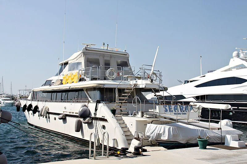 a couple of boats docked aboard AGARTHA Yacht for Sale