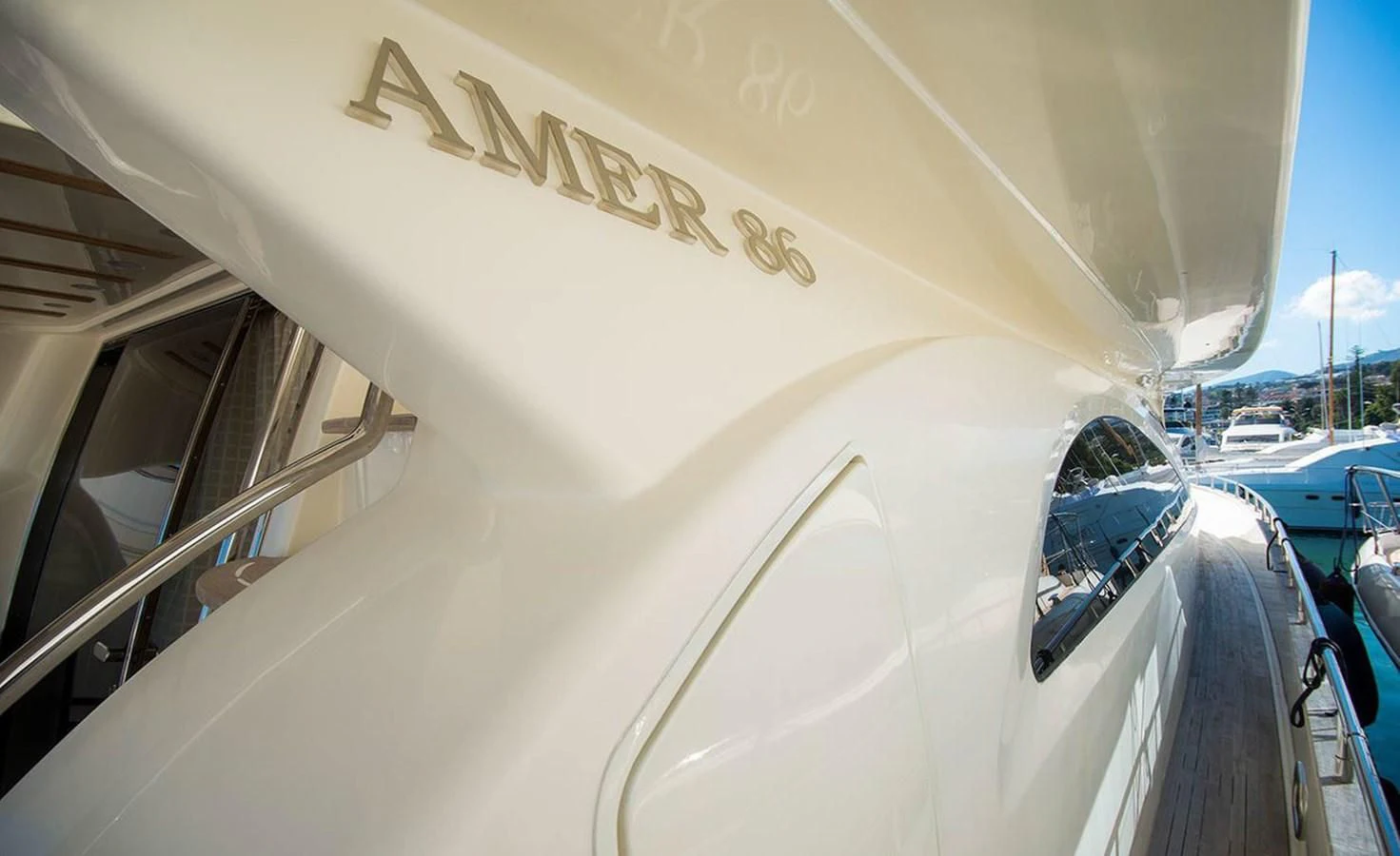 the inside of a plane aboard M Yacht for Charter