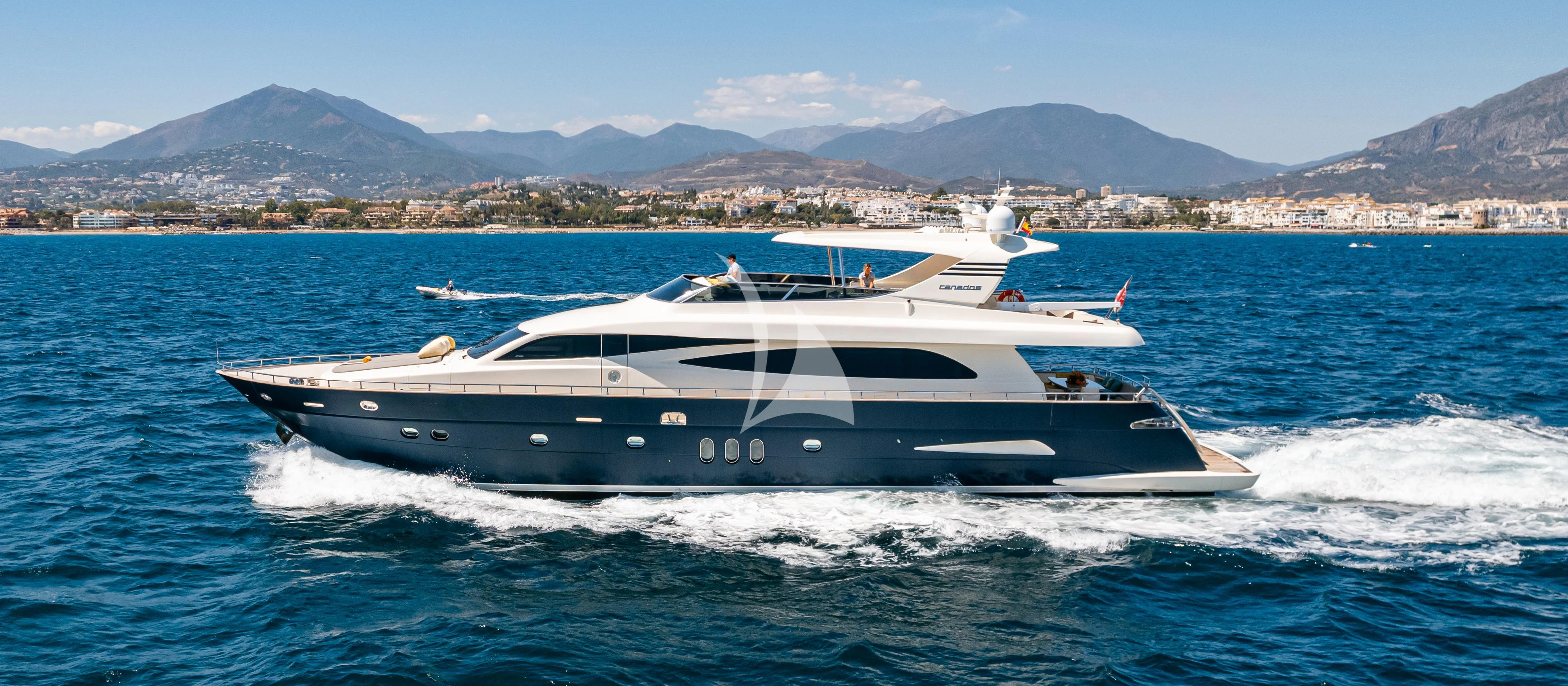 a boat on the water aboard M Yacht for Charter