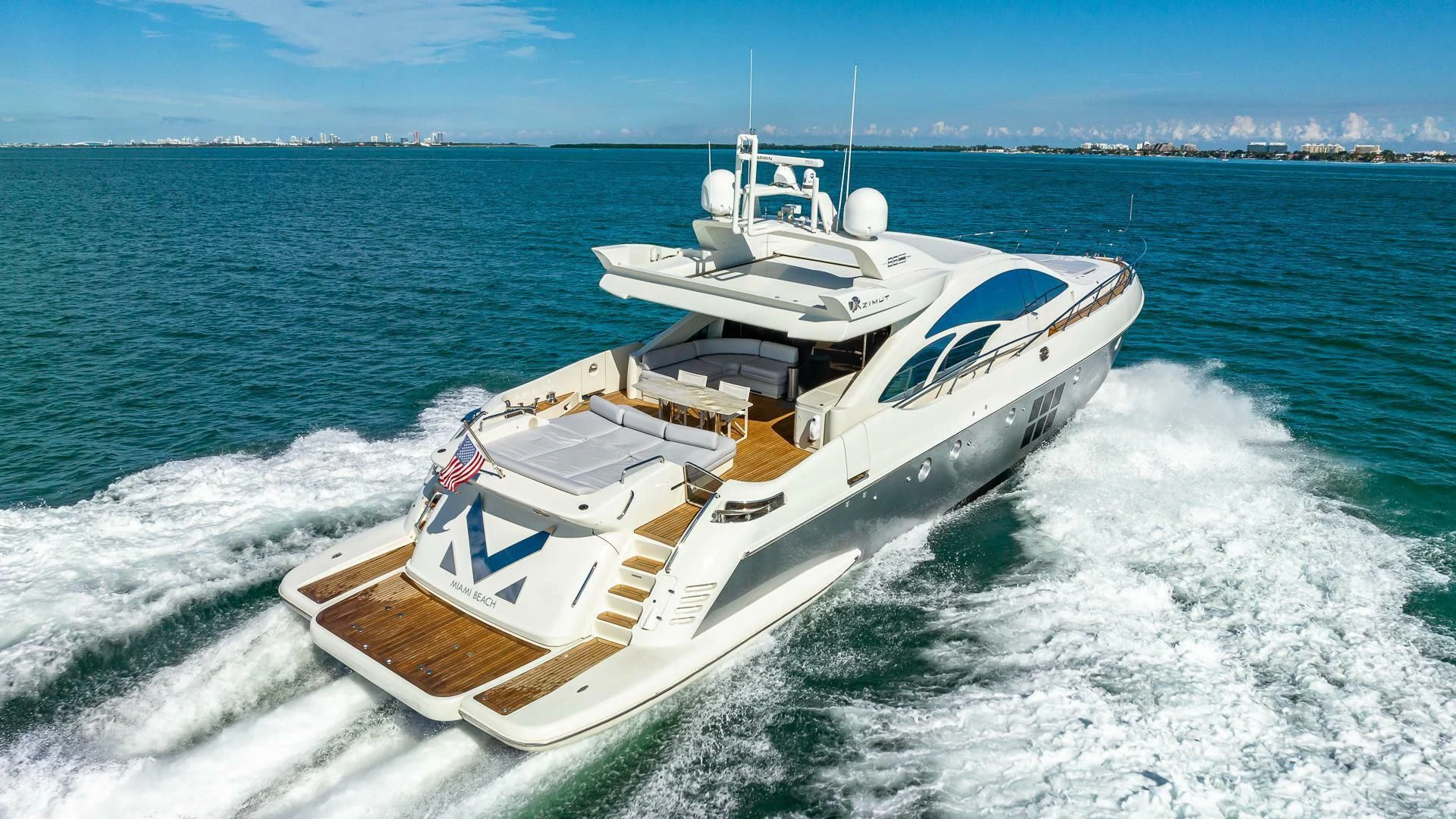 a boat on the water aboard M Yacht for Charter