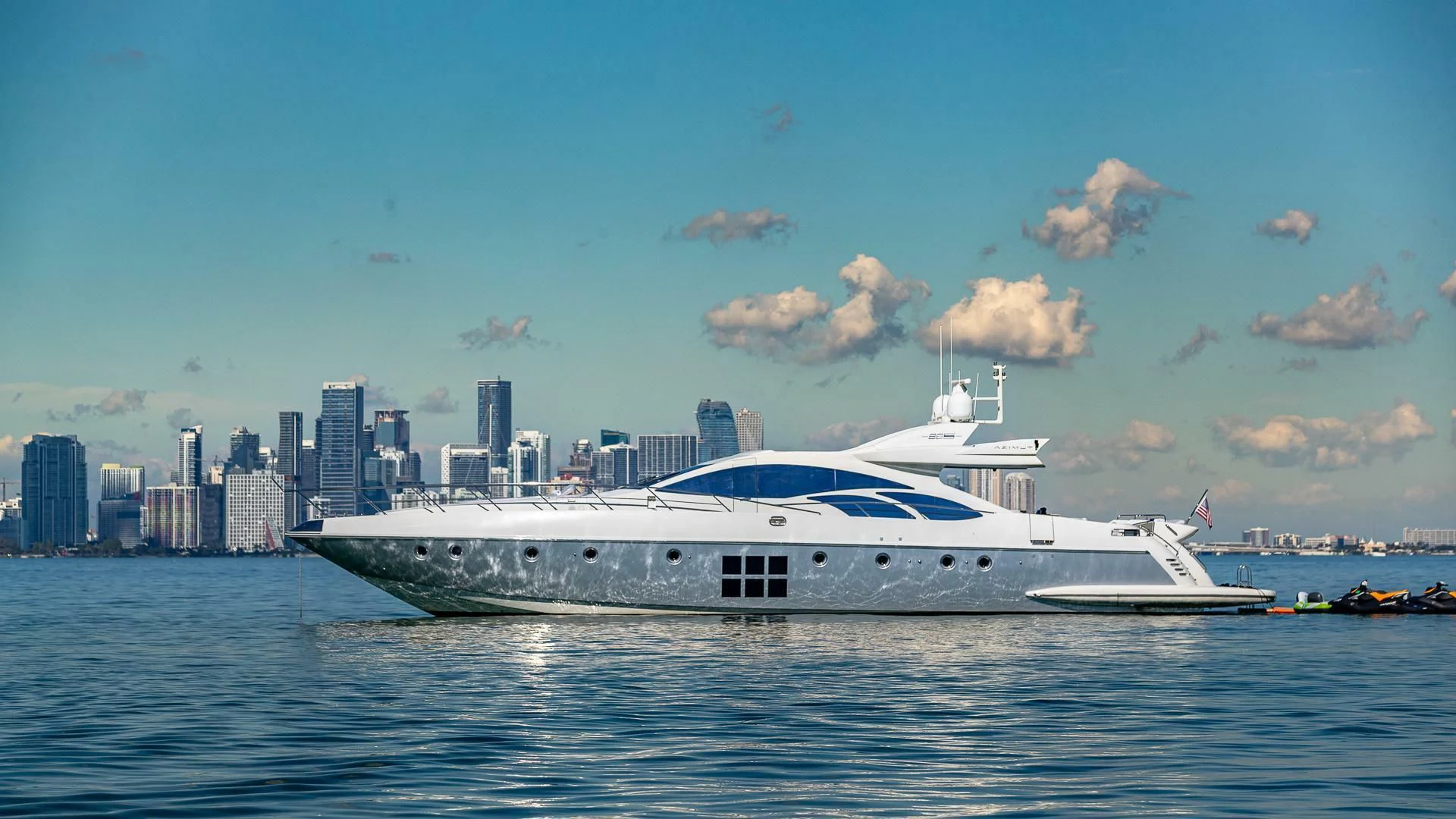 a boat on the water aboard M Yacht for Charter