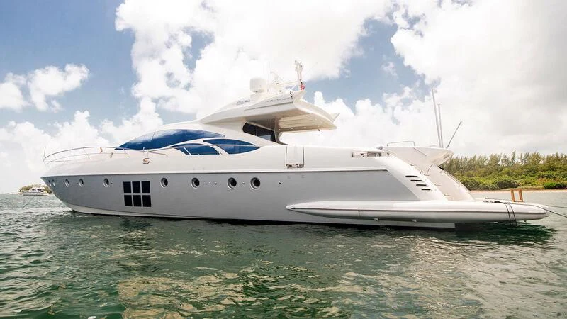 a white yacht in the water aboard M Yacht for Charter