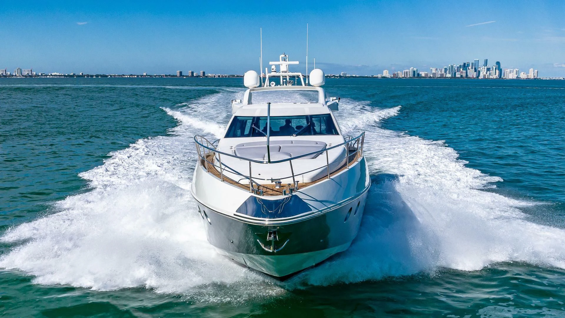 a boat on the water aboard M Yacht for Charter