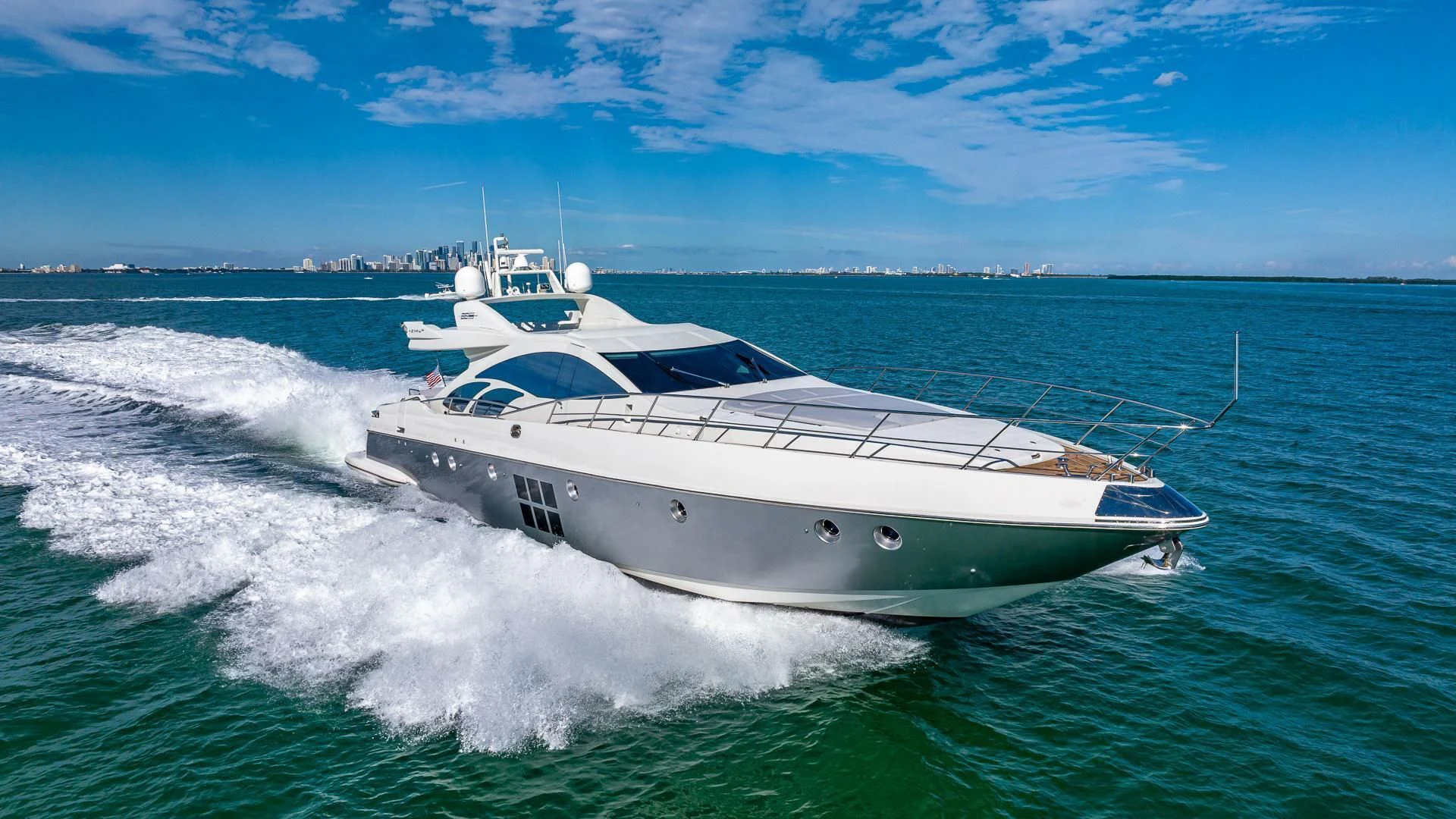 a boat on the water aboard M Yacht for Charter