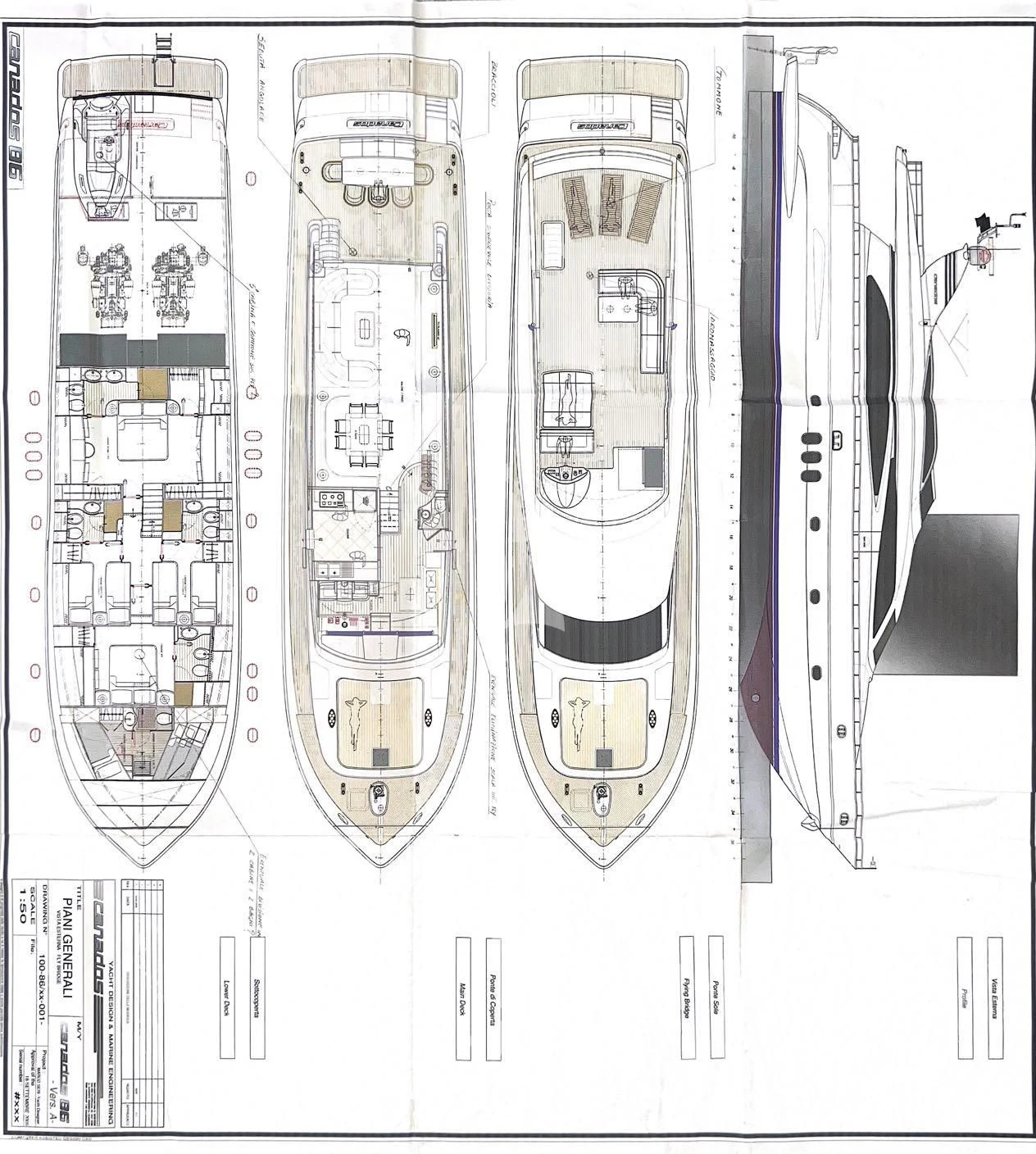 diagram aboard M Yacht for Charter