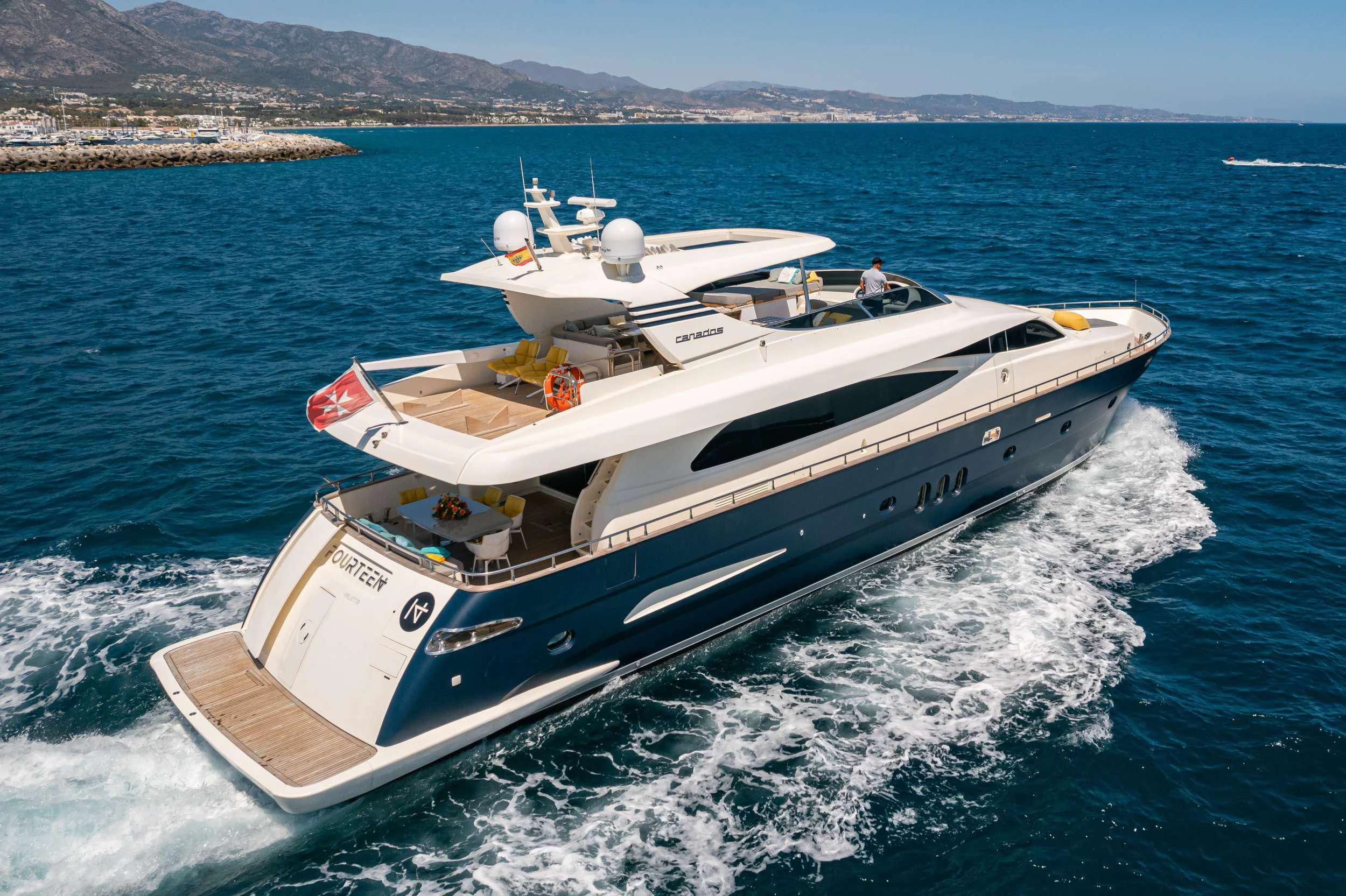 a boat on the water aboard M Yacht for Charter