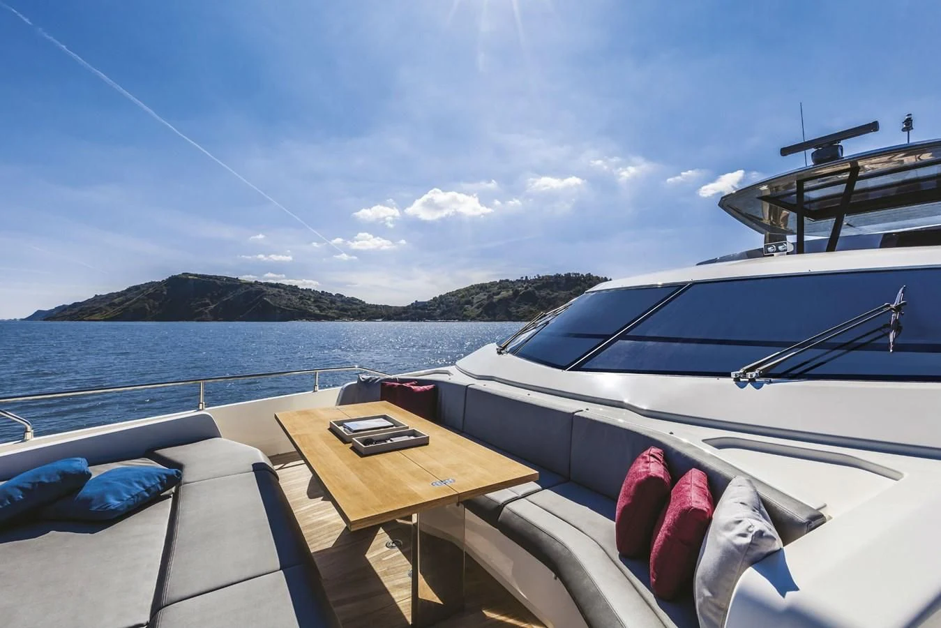 a boat on the water aboard FERRETTI YACHTS 850 Yacht for Sale
