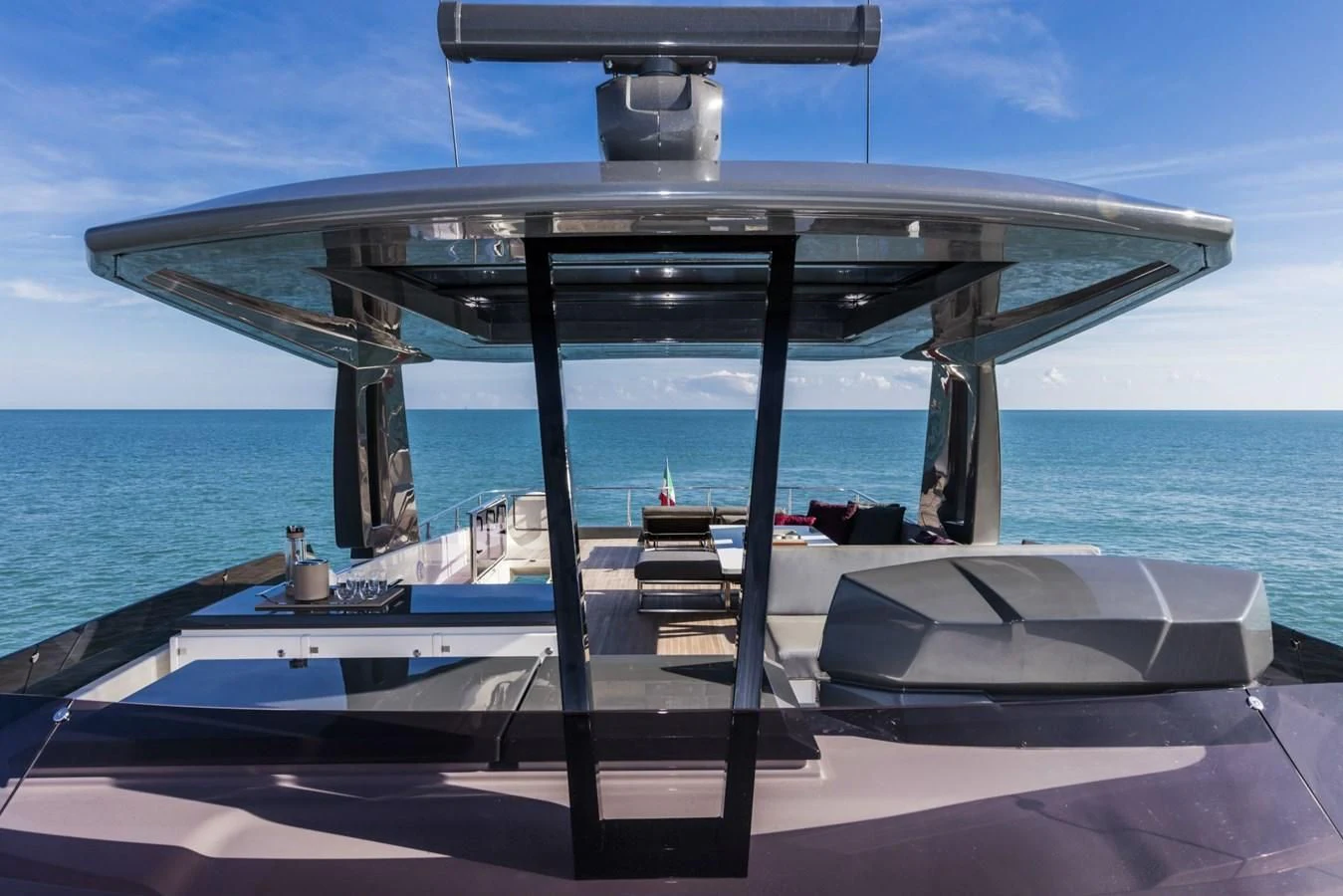 a boat on the water aboard FERRETTI YACHTS 850 Yacht for Sale