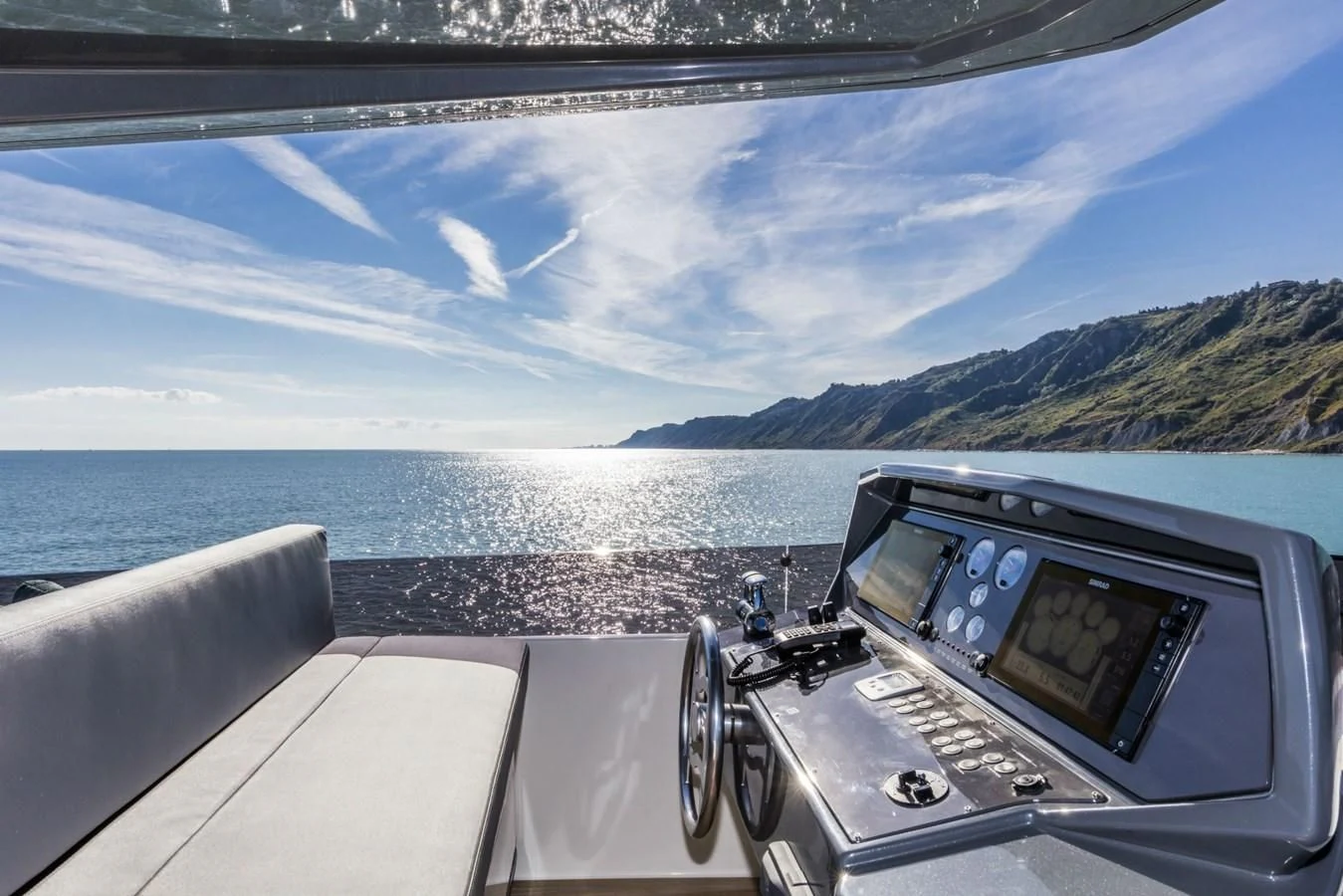 a boat on the water aboard FERRETTI YACHTS 850 Yacht for Sale