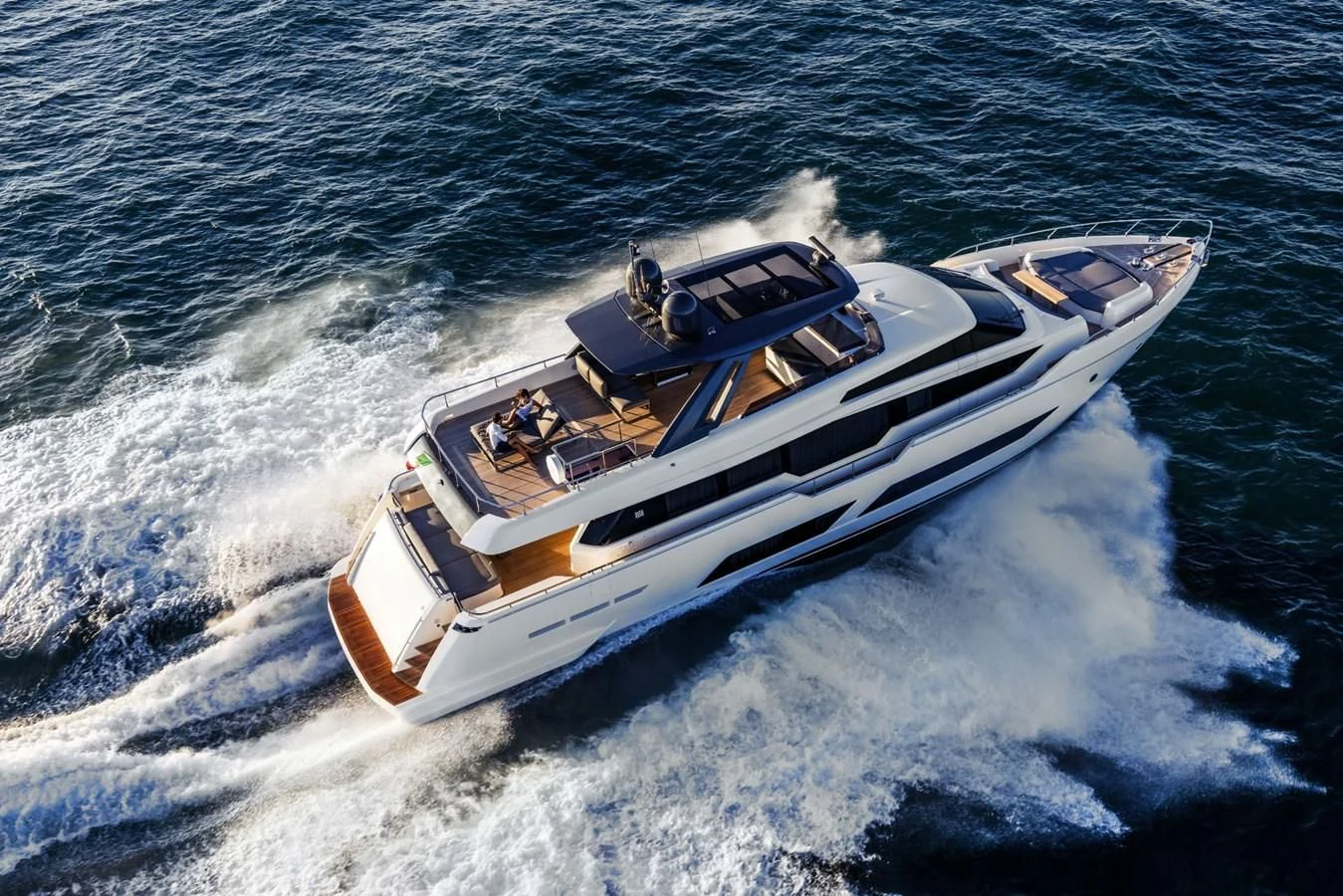 a boat on the water aboard FERRETTI YACHTS 850 Yacht for Sale