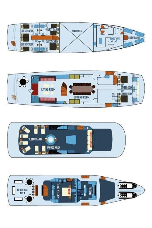 diagram aboard GALAPAGOS EXPLORER Yacht for Sale
