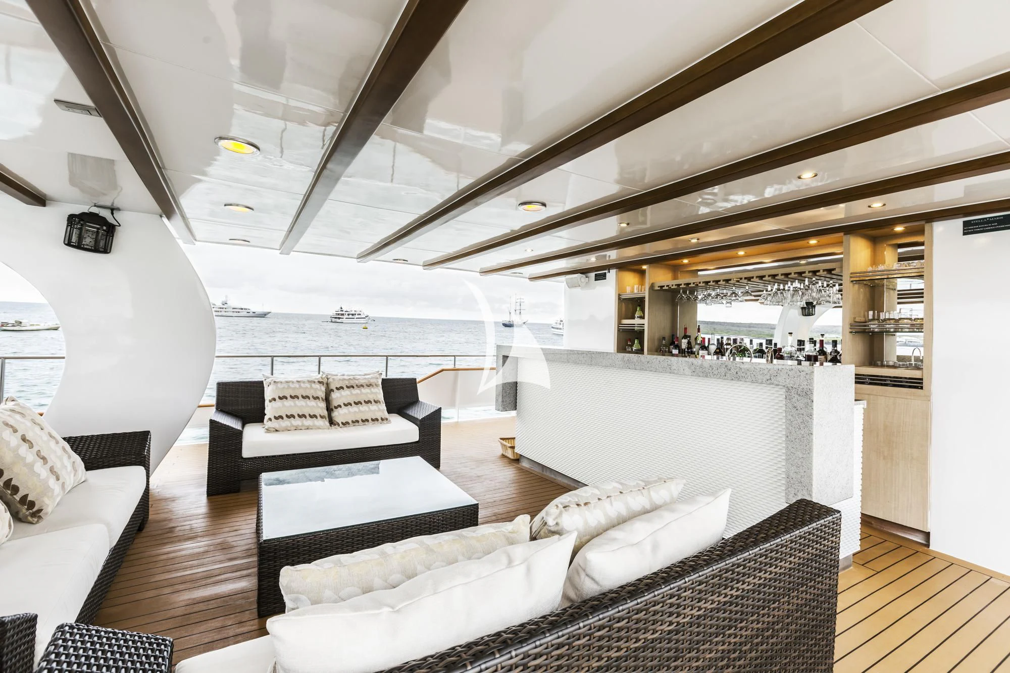 a room with a bed and a couch aboard GALAPAGOS EXPLORER Yacht for Sale