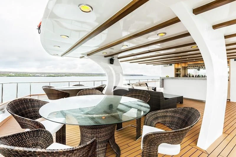 a pool table on a deck aboard GALAPAGOS EXPLORER Yacht for Sale
