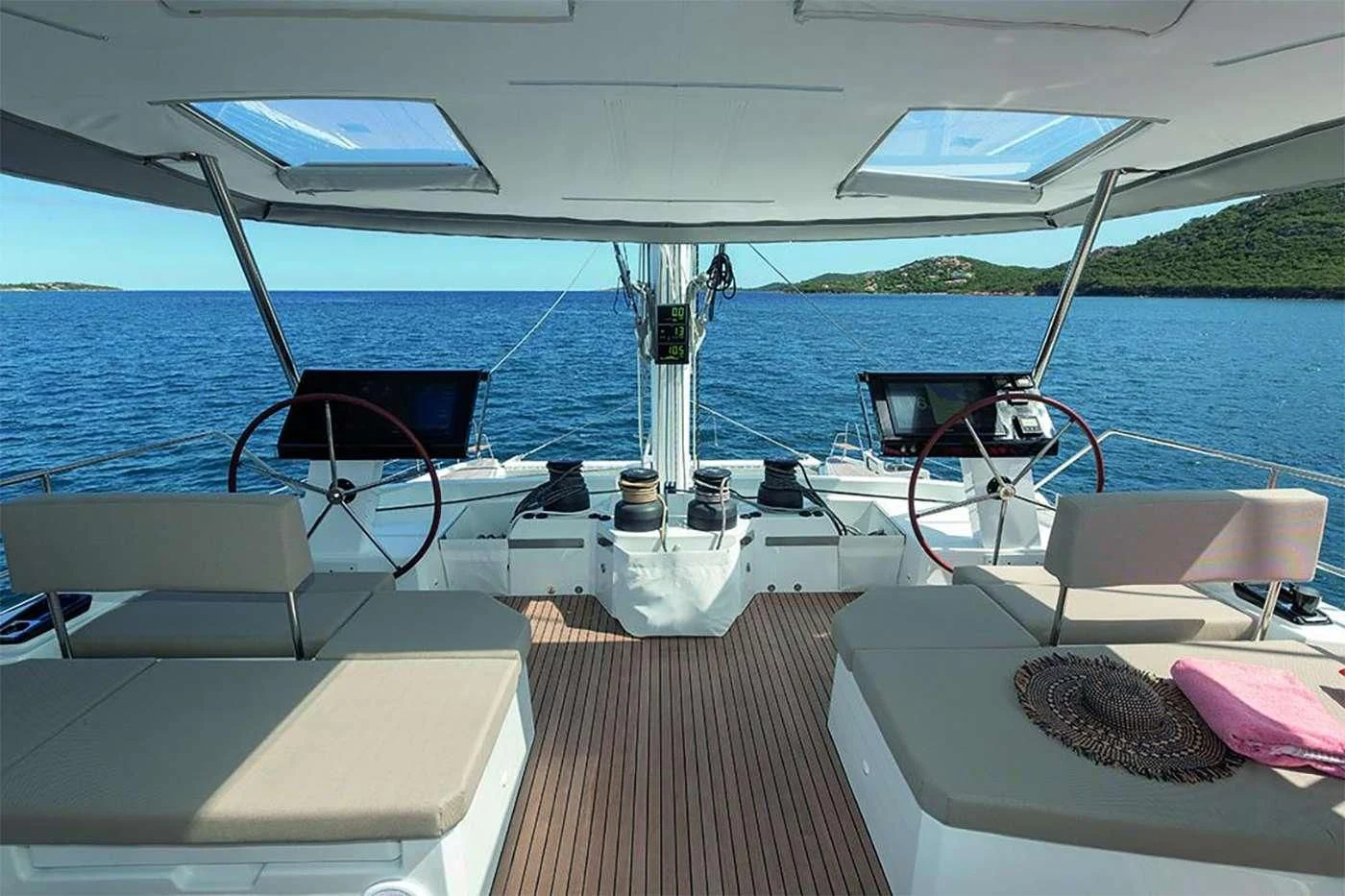 a boat on the water aboard OCEANUS Yacht for Sale