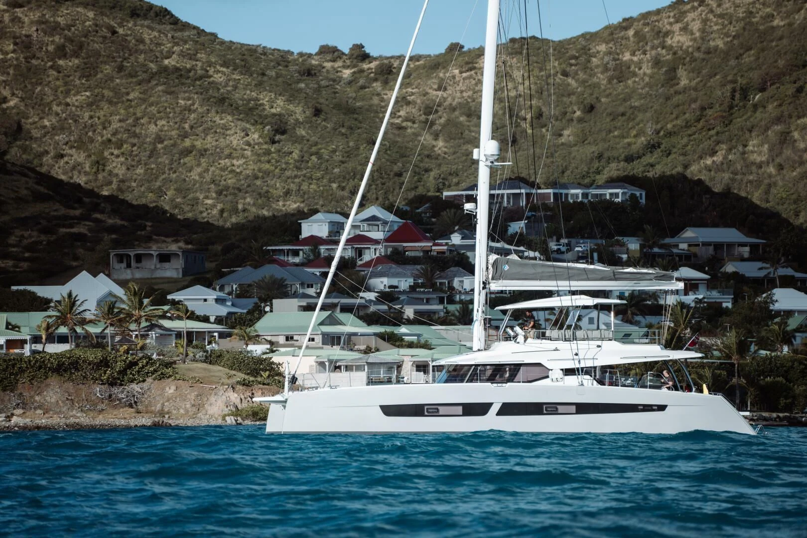 a boat on the water aboard OCEANUS Yacht for Sale