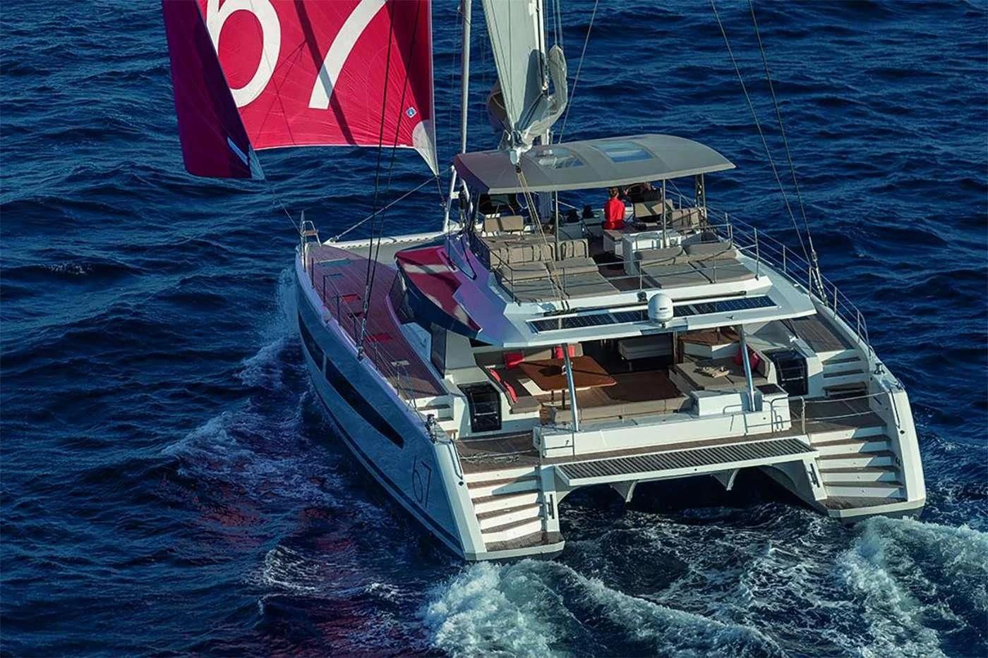 a boat on the water aboard OCEANUS Yacht for Sale