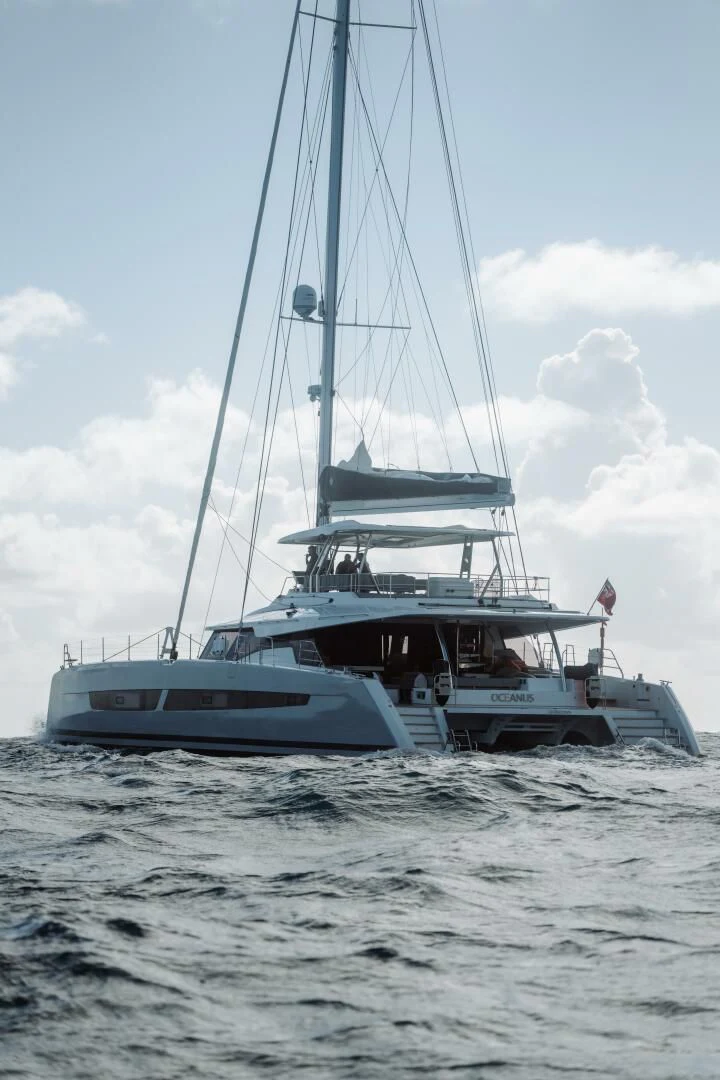 a boat sailing on the sea aboard OCEANUS Yacht for Sale