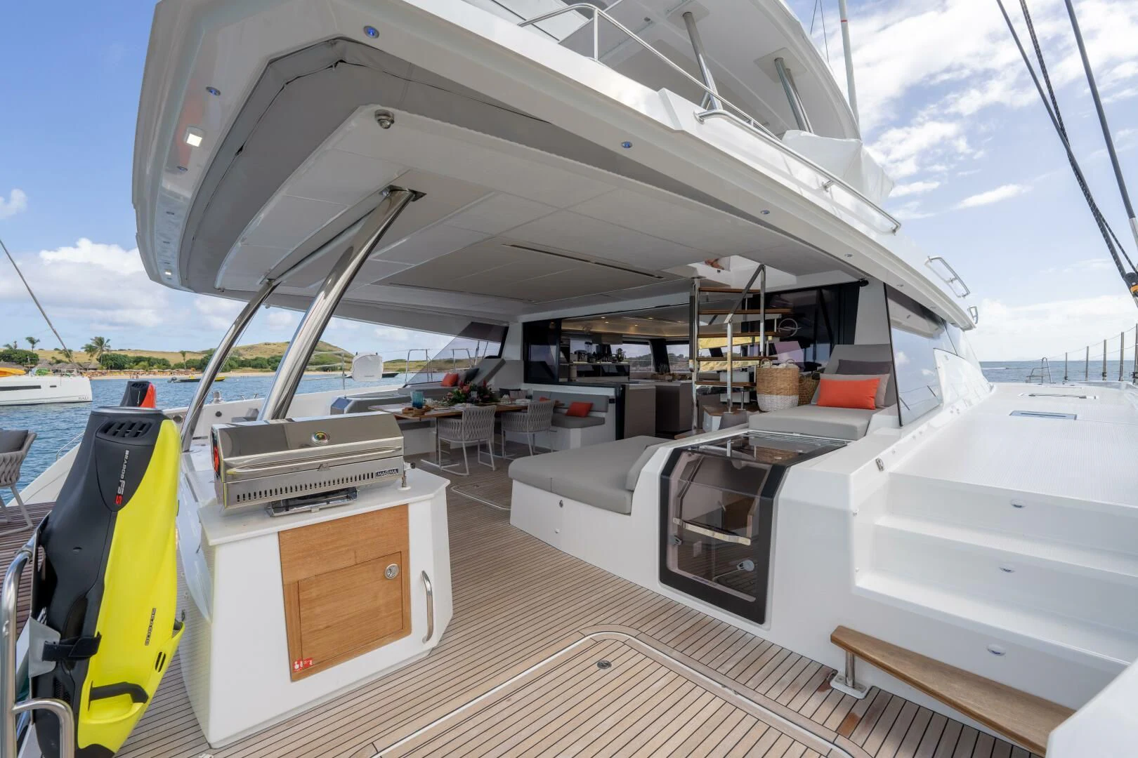 a boat on the water aboard OCEANUS Yacht for Sale