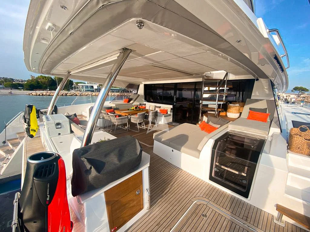 a boat on the water aboard OCEANUS Yacht for Sale