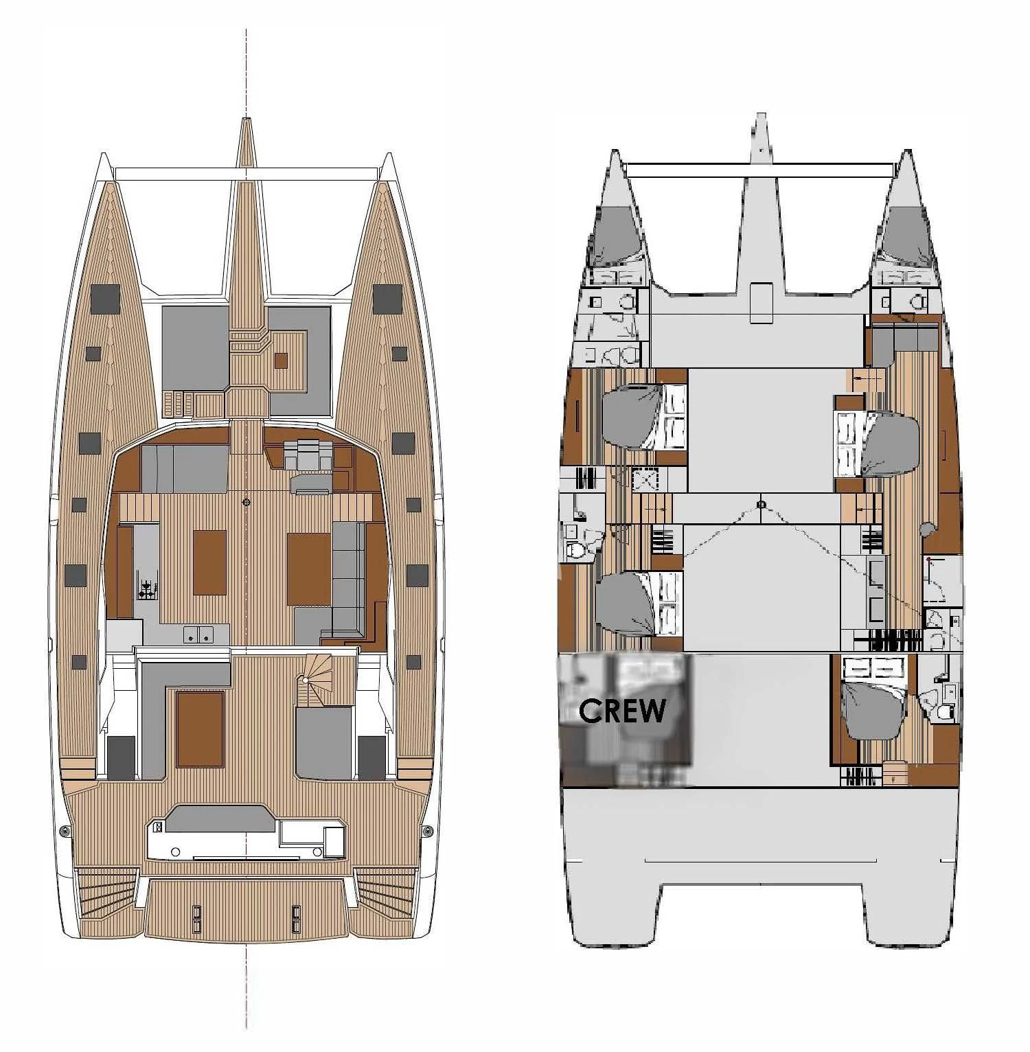 diagram, engineering drawing aboard OCEANUS Yacht for Sale