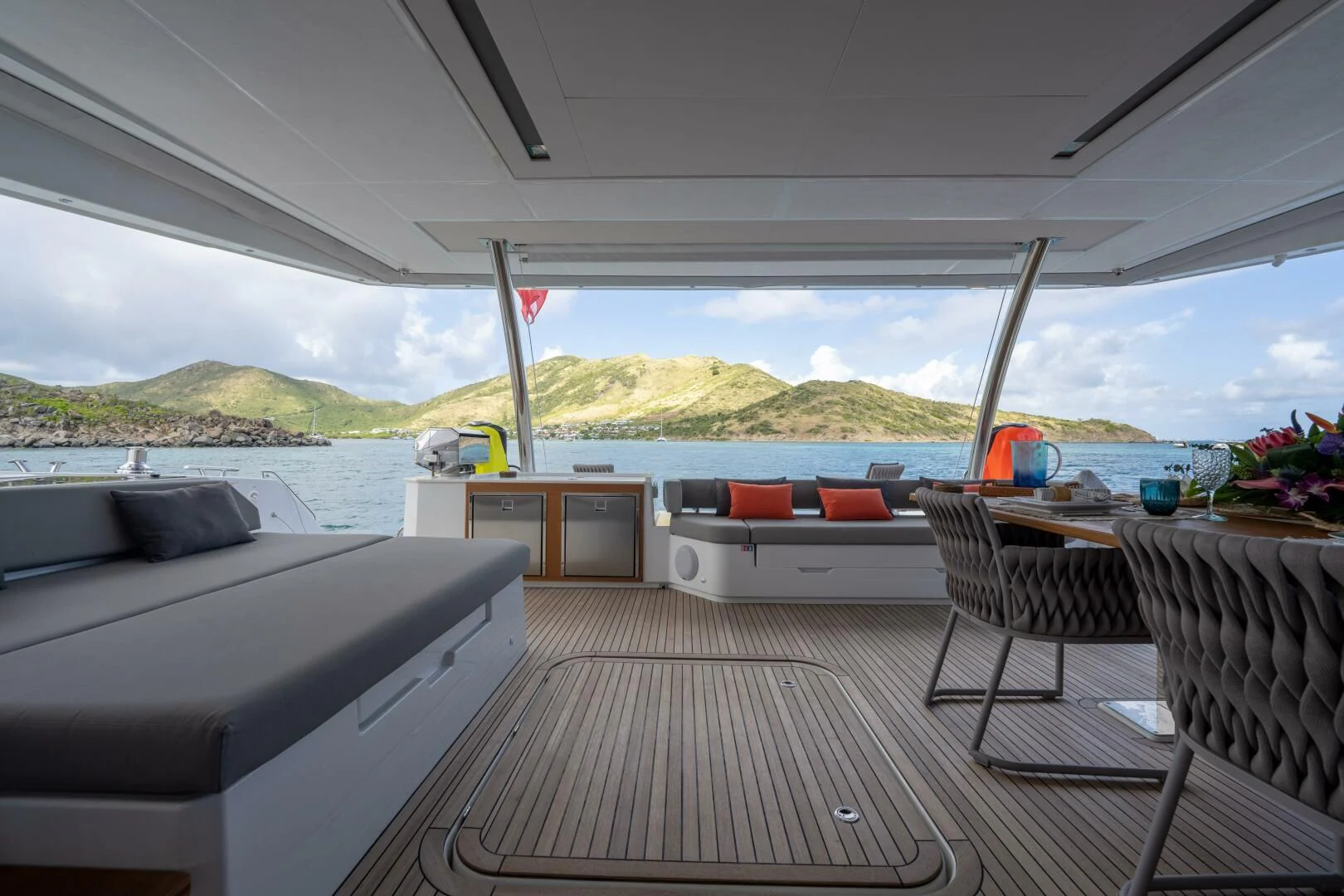 a boat on the water aboard OCEANUS Yacht for Sale