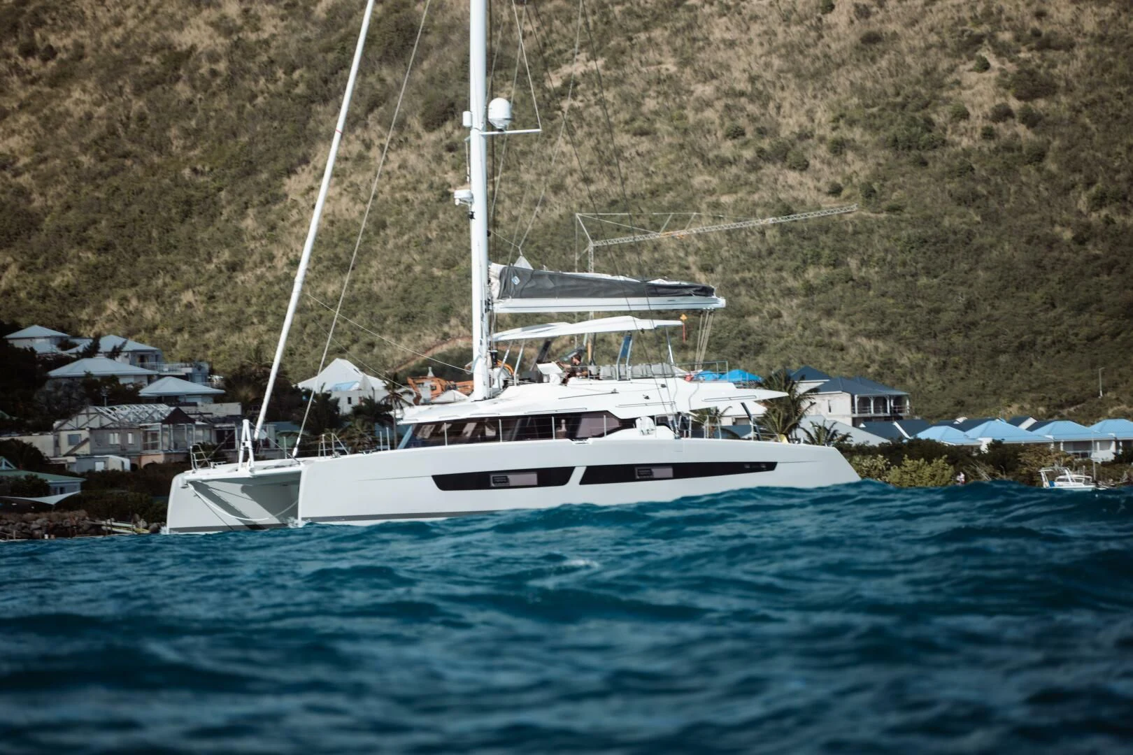 a boat sailing on the water aboard OCEANUS Yacht for Sale