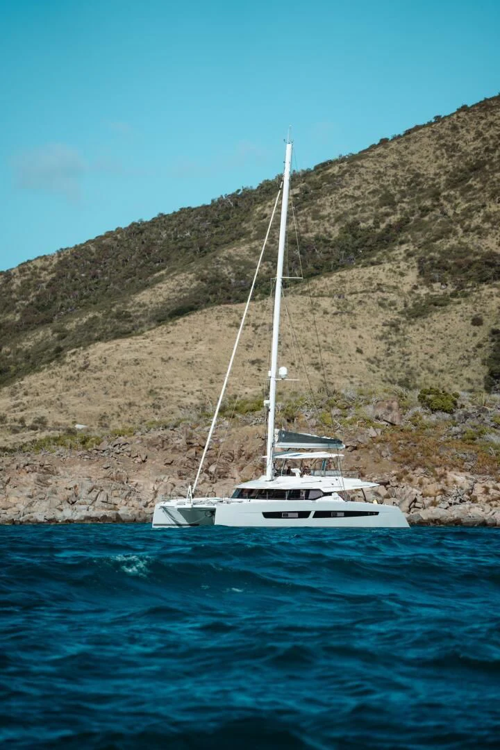 a boat sailing on the water aboard OCEANUS Yacht for Sale