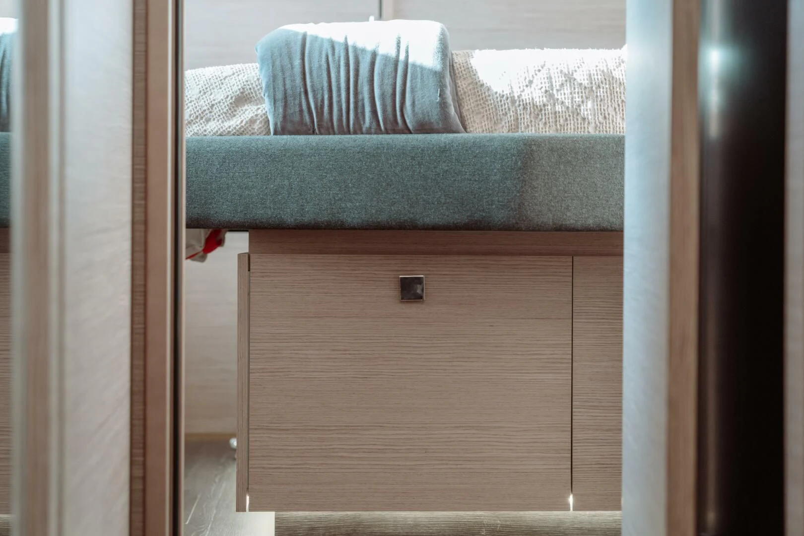 a door with a towel on it aboard OCEANUS Yacht for Sale