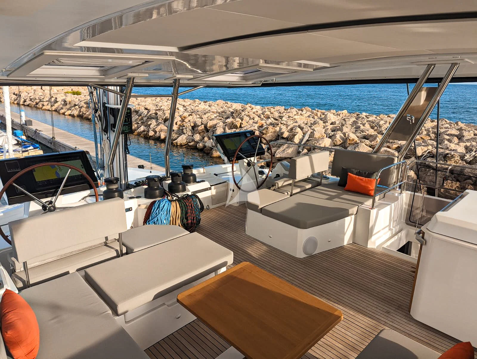 a boat on the water aboard OCEANUS Yacht for Sale